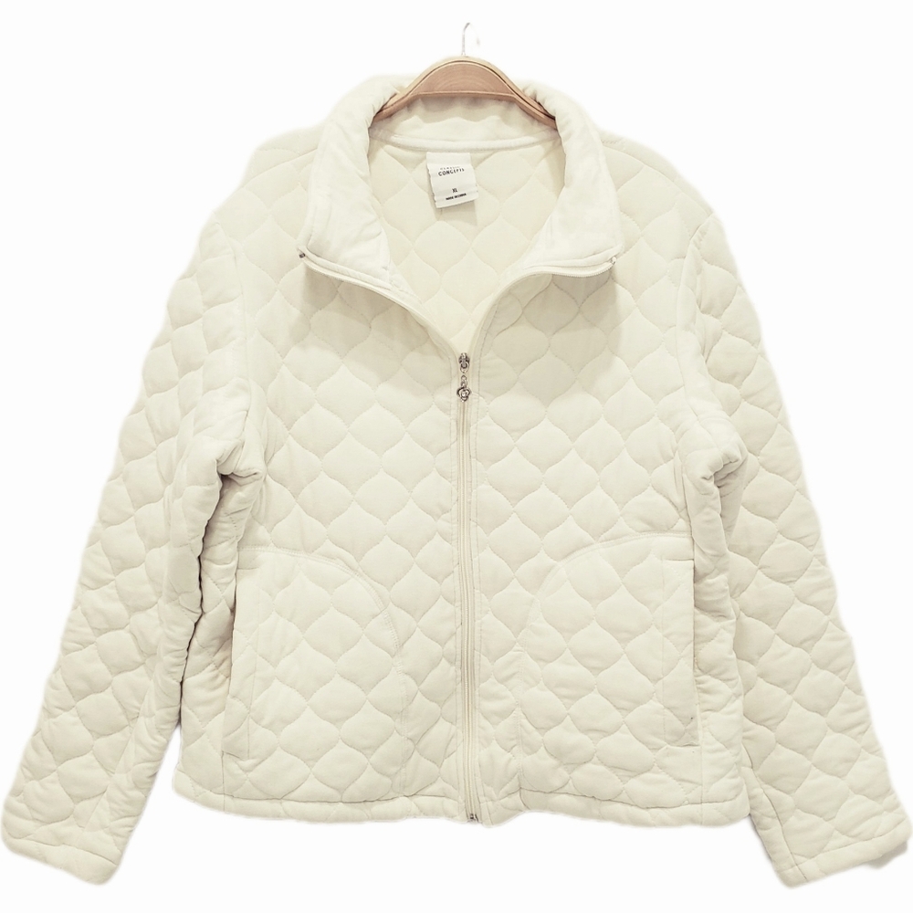 Classic Concepts Cream Quilted Jacket Sz XL